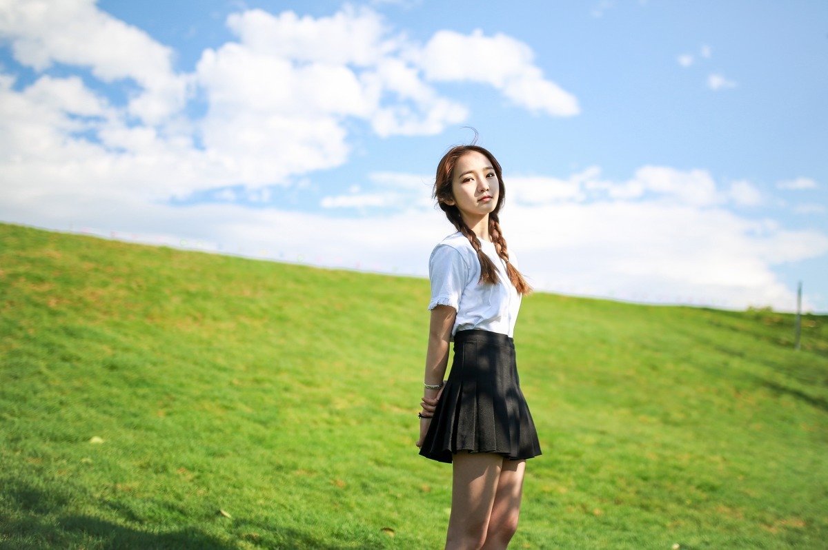 素颜马尾辫清纯女孩写真