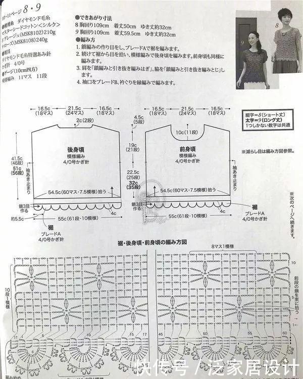  短袖|钩针美衣，一款小轩窗头套短袖，太漂亮了，附过程说明