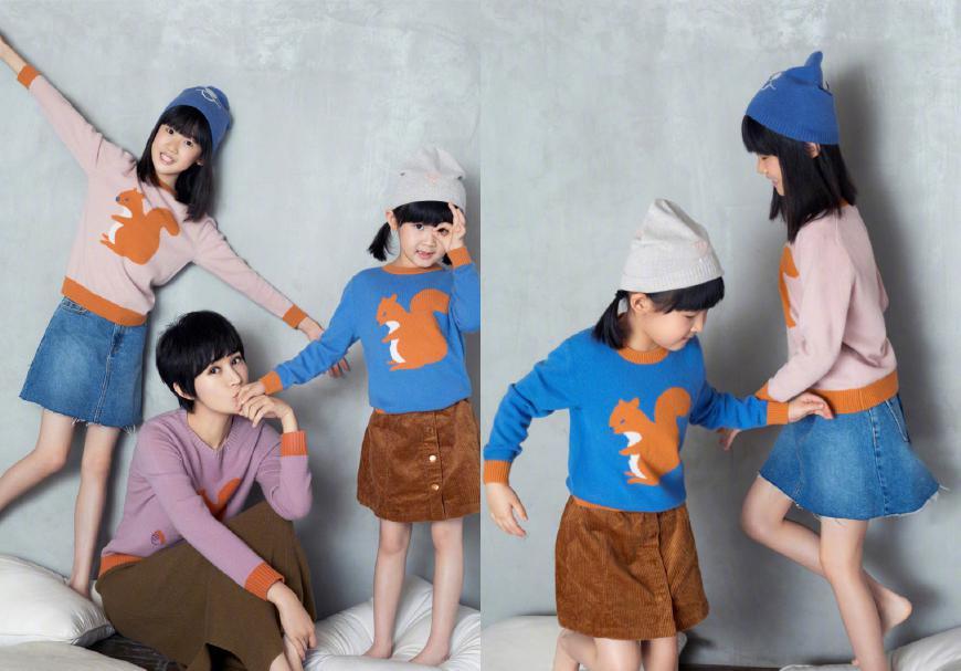 鲍蕾母女大片出炉，贝儿大长腿比短裙还抢镜，网友：陆毅养得好！