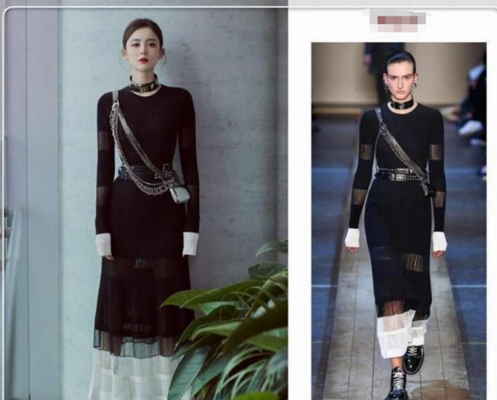 『 choker』戴choker脖子比超模还长，古力娜扎真优秀！长裙配短靴超美