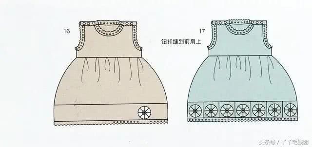  「肩方向」宝宝裙子钩一个，两岁宝宝可以穿，钩编单肩裙图解和教程