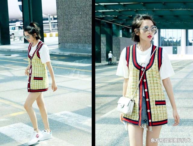 唐艺昕居然吃胖了!短裤穿得又短又紧，网友:还好腿够长!