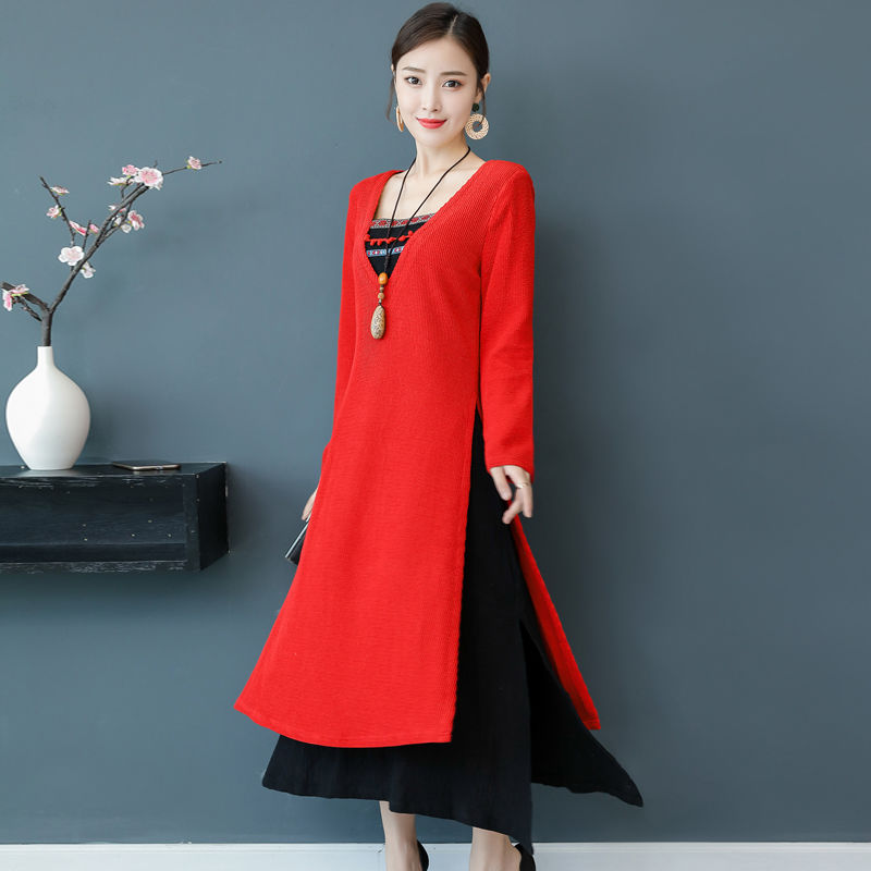 遇见“棉麻”薄秋裙，虽不华丽但舒适保暖，推荐60后穿，贼美