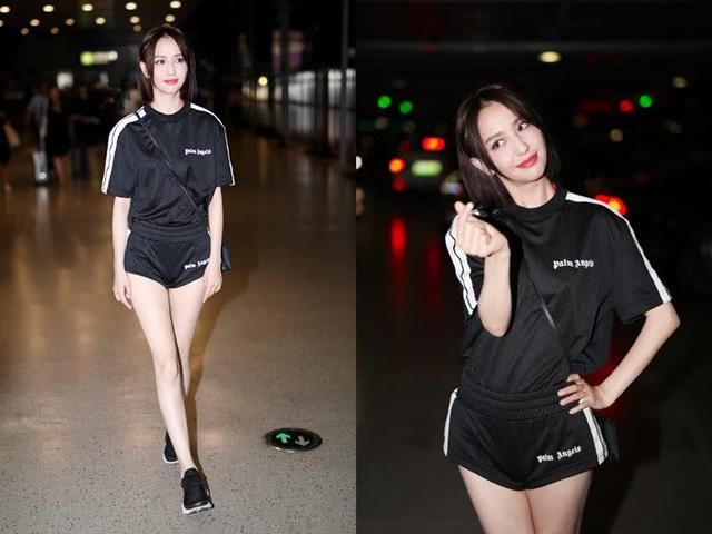 辣妈姚晨佟丽娅，同穿运动短裤秀身材，蜜桃臀战胜大长腿？