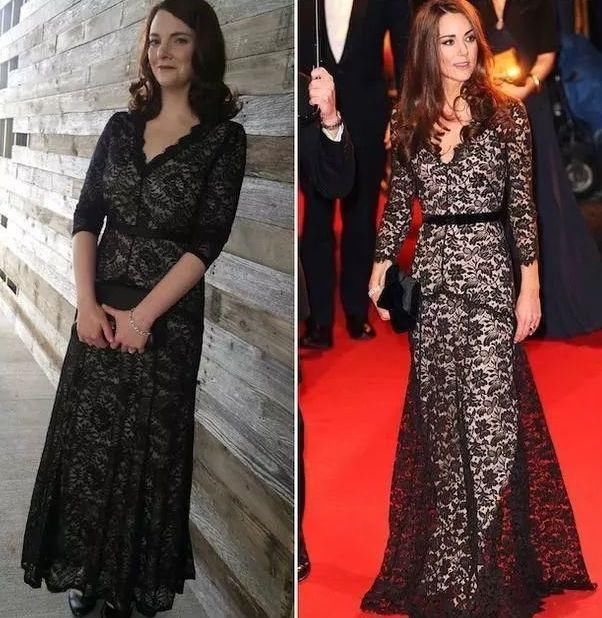普通女性模仿凯特王妃穿衣,差距好显着,网友王室王妃不好当