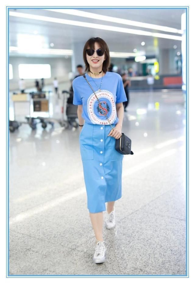 吴昕不过穿了件半身裙，不仅藏住了短粗腿，连小蛮腰都出来了！