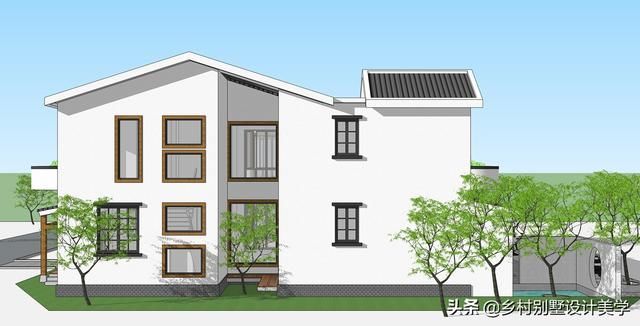 稻田旁的欧式双拼别墅，成为了美丽乡村的又一道靓丽风景线