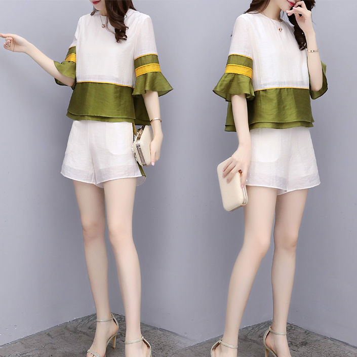 太美了!高腰阔腿短裤套装，超减龄又温婉可人，还有气质女人味