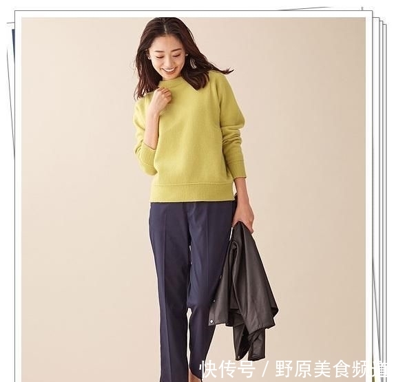 #明媚#黄色单品正在流行!15种黄色针织衫日系造型,明媚的春天气息