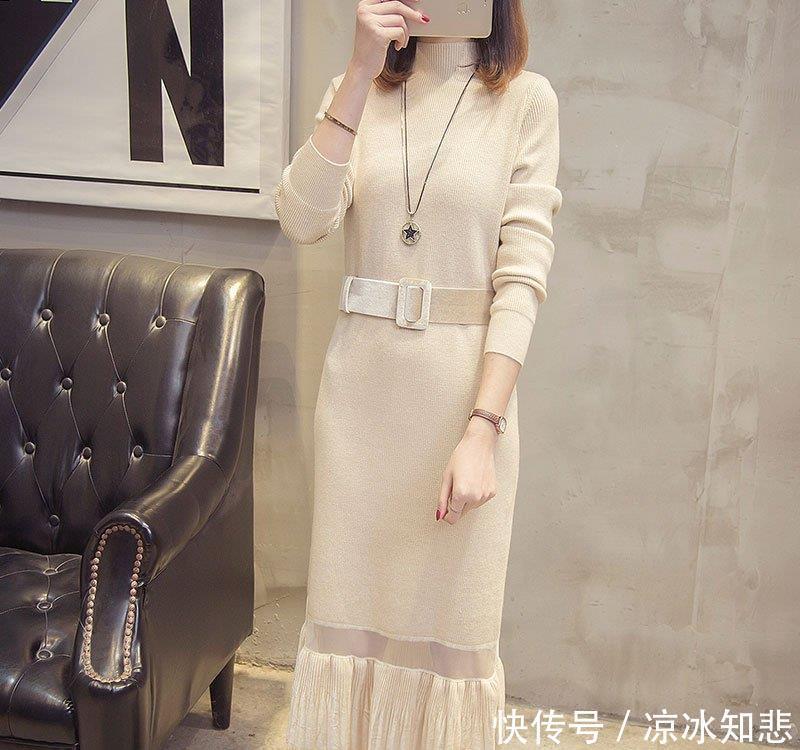 『衣裙』逛街这样穿:毛衣裙 羽绒服!洋气保暖不显臃肿,迷倒一片