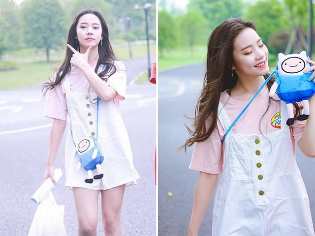 李子璇清爽造型现身机场，没想到开启了101美少女的初恋裤新潮流