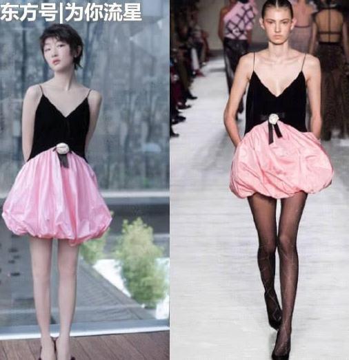 “隔空撞衫”：周冬雨撞上维密超模完胜，网友：小平板也有春天！