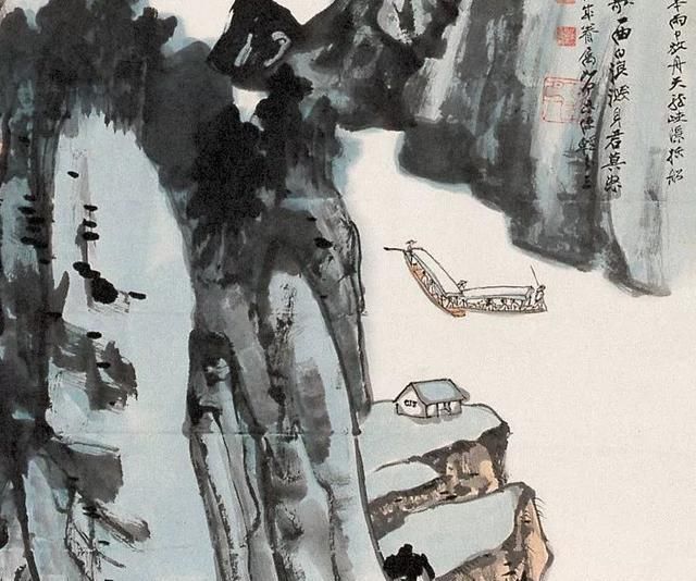  【张大千】观赏画|张大千《峡江劲波》