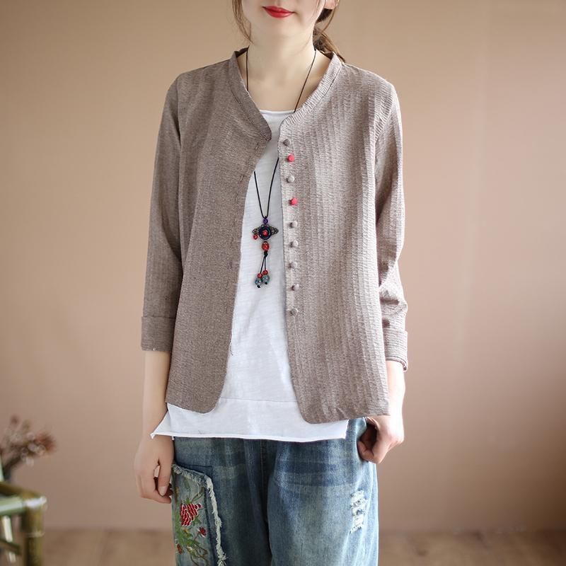 秋老虎的天气,别着急买毛衣,棉麻薄开衫刚刚好,洋气百搭