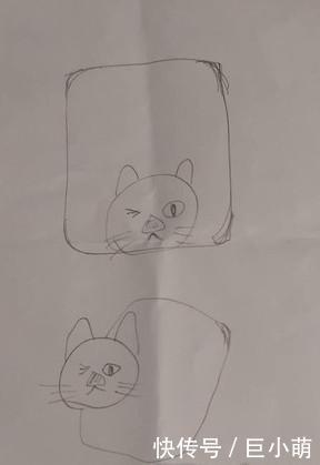 「主人」主人给6公斤猫咪画像,主人把它画成四方形,但却和猫咪非常相似