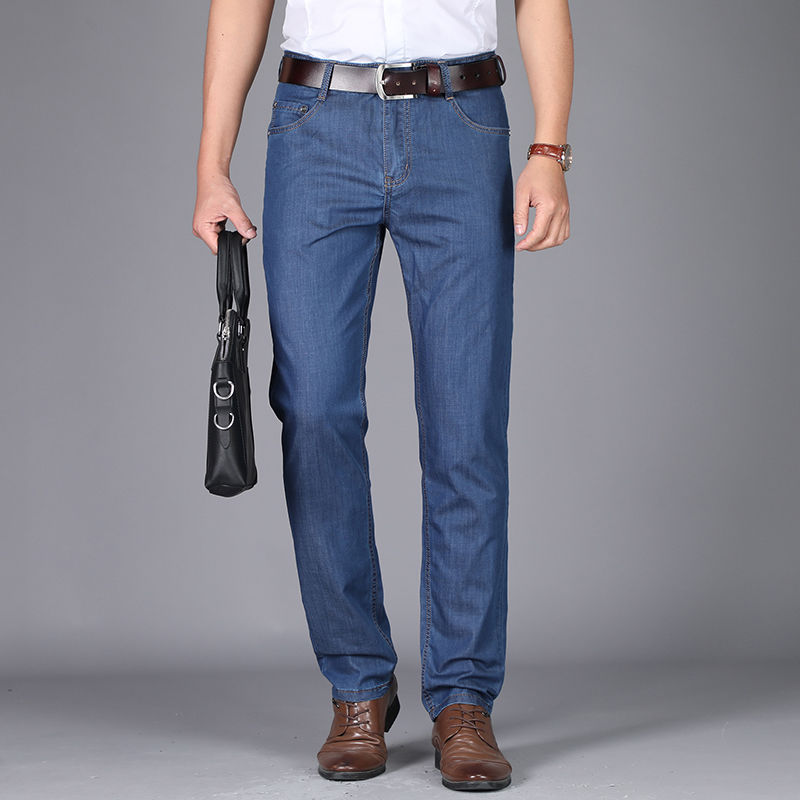 突然发现!老公把旧牛仔裤都换成了“天丝裤”，高档、不闷热