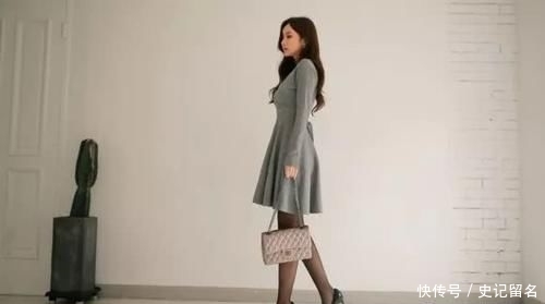 『青灰』美人美图:孙允珠,青灰雅然端淑居家连衣裙!