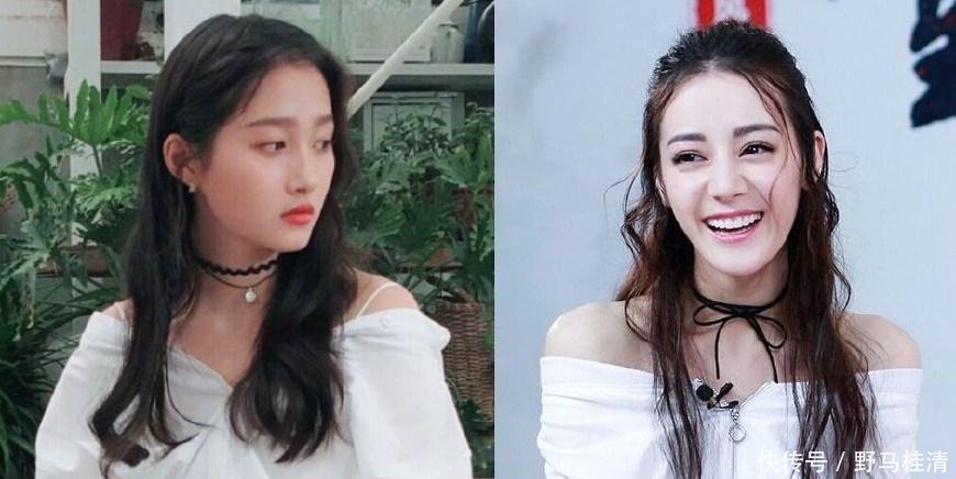 21岁关晓彤和26岁热巴同时撞衫, 一个美如女神, 一个却像路人!