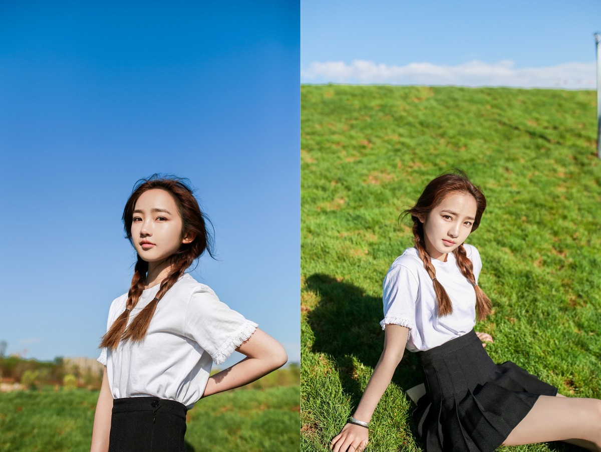 素颜马尾辫清纯女孩写真