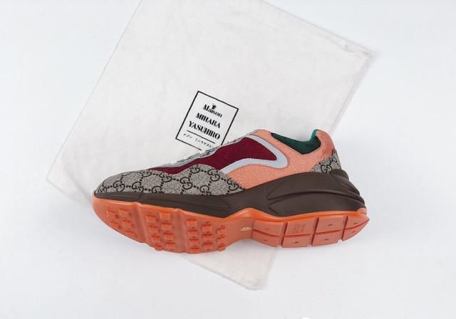  『复古』古驰Gucci 反光皮革复古老爹鞋