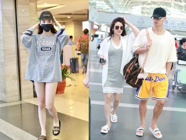 40岁陈紫函小腹微凸，敢穿T恤配拖鞋，却不输小20岁杨超越!