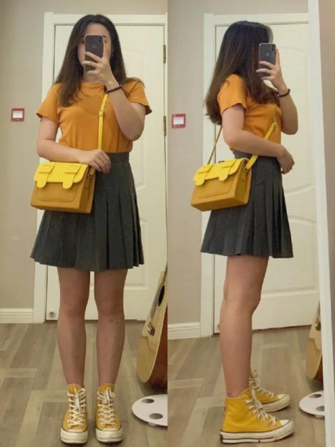  「百褶短裙」微胖妹纸的短裙LOOK，美丽满分