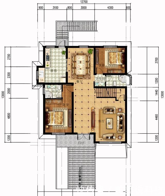  「平面布局图」江西农村35万建别墅，广东60万，福建100万，你觉得哪栋更值？