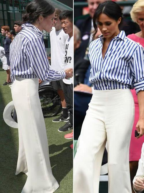 梅根穿的衬衫太肥,不适合她娇小身材,网友:这是跟哈里借的吧?