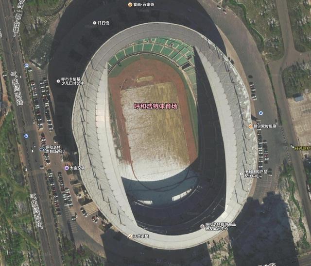 创意,通过卫星地图看中国最大的那些体育场