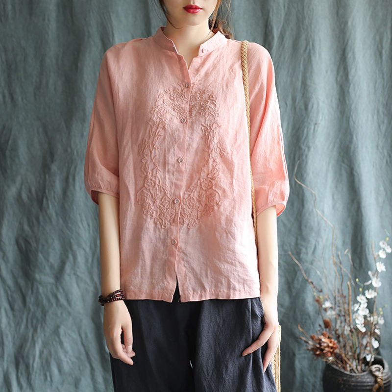 天，别再扎堆穿裙!试试棉麻开衫+衬衣，8070女人穿，超减龄