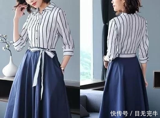 女人:五月流行一款美裙,叫“衬衫”春裙,显高显瘦显气质,女人味十足