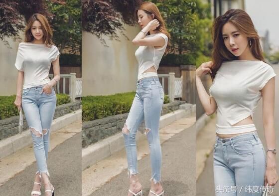 时尚穿搭,紧身牛仔裤有自然美的同时还很彰显自己的个性