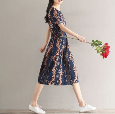 再多旗袍都比不上这棉麻裙!46岁老婆穿上时髦高贵，美翻了