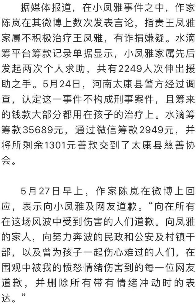 共享投票河南眼癌女童事件进展：王凤雅爷爷正式起诉作家陈岚