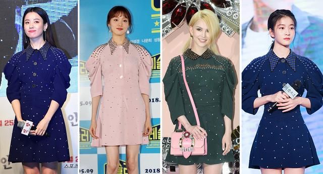 同穿三万的铆钉裙，韩孝周温柔李圣经甜美，天王嫂昆凌变成洋娃娃