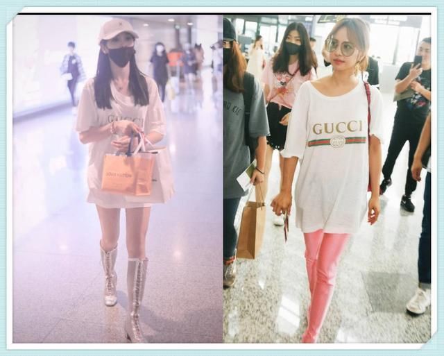 当吴宣仪和蔡依林同穿一件T恤裙，网友：光看腿就知道谁赢了！