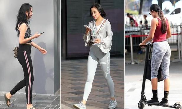 三里屯时尚潮女打底裤外穿秀美腿