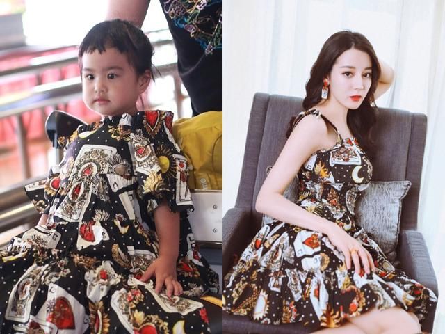 包贝尔女儿连衣裙价值5000块，撞衫迪丽热巴，真是赢在起跑线上！