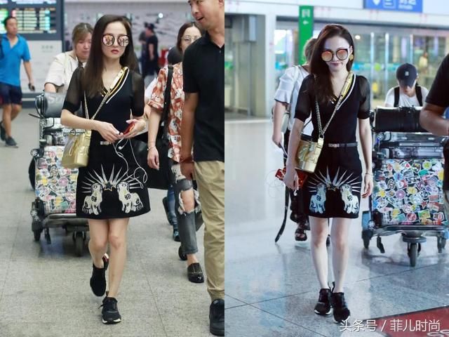 张韶涵现身机场，白色紧身裤穿成小短腿，网友:被上衣给毁了!