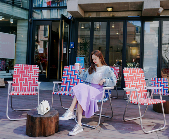 女神孙允珠，香芋蜜柚芭莎丽人娇甜牛仔装
