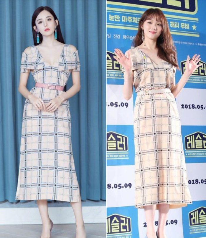 撞衫古力娜扎,谁撞谁输,一个靠脸完成时尚的女星