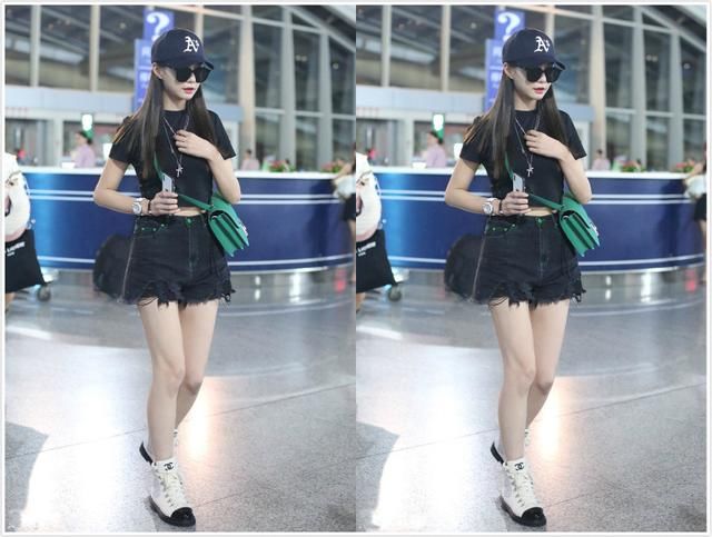 29岁的沈梦辰越来越会穿了，机场秀穿得像少女，网友:大长腿抢眼