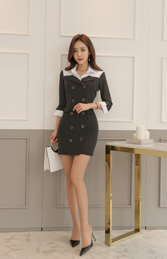 女神孙允珠，黑金都市苏荷街区绅士包臀裙