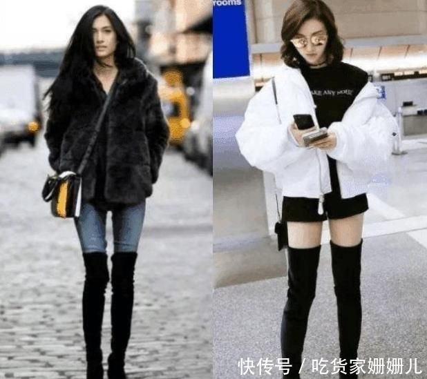 显得■女人身高低于155cm, 冬天穿羽绒服时,建议搭配3双鞋,显高又时髦