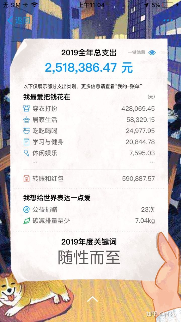 支付宝年度账单2019说说