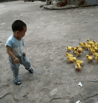  [搞笑]搞笑gif：这个不是不倒翁吗？怎么突然间倒了？难道是我太胖了吗？