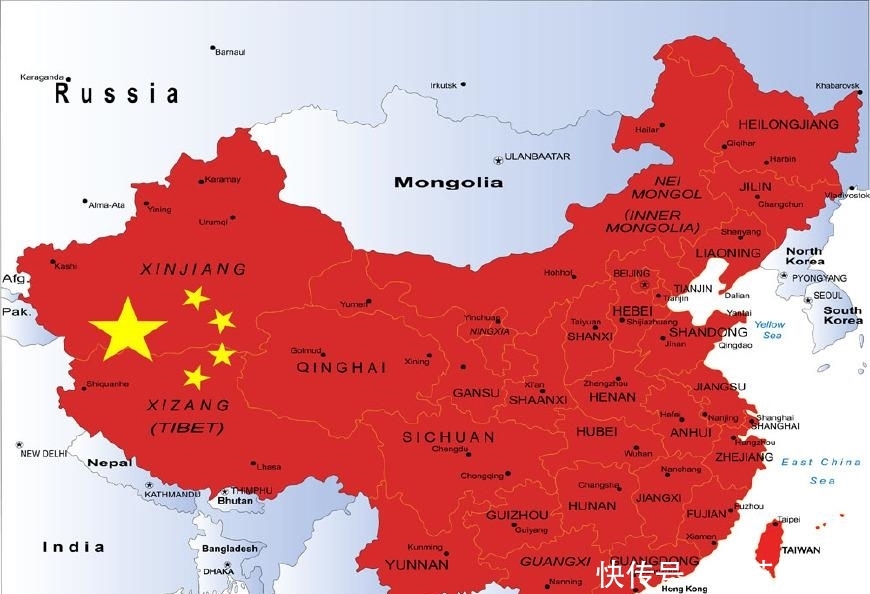 世界国家领土面积大小排名前五位,中国
