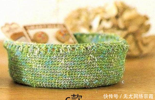 「图解」钩针编织的毛线杂物篮,3个款式有图解