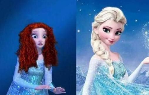 当迪士尼公主们互换发型，艾莎变丑了，贝儿依旧美丽!