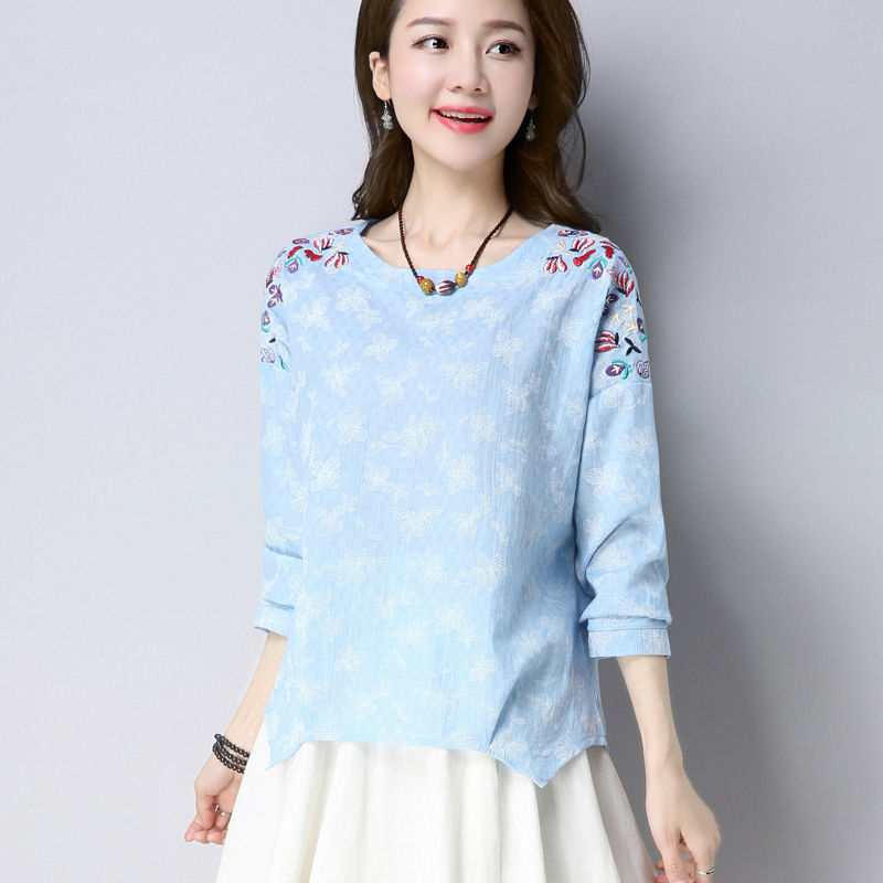 秋老虎的天气，老妈跑断腿才买到这棉麻装，清爽又不闷，太值了